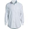 Lands’ End Men’s Traditional Fit Solid No Iron American-Grown Supima Oxford Dress Shirt(Tourmaline/White Stripe)