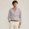 Lands’ End Men’s Traditional Fit Solid No Iron American-Grown Supima Pinpoint Buttondown Collar Dress Shirt(Lush Burgundy Multi Check)