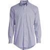 Lands’ End Men’s Traditional Fit Solid No Iron American-Grown Supima Pinpoint Buttondown Collar Dress Shirt(Rich Sapphire Check)