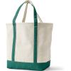 Lands’ End Open Top Canvas Tote Bag(Natural/Bright Spruce)