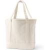 Lands’ End Open Top Canvas Tote Bag(Natural/Natural)