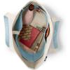 Lands’ End Open Top Canvas Tote Bag(Natural/Pale Teal)