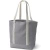 Lands’ End Open Top Canvas Tote Bag(Silver Graphite)