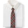 Lands’ End School Uniform Adult Plaid To Be Tied Tie(Gray Heather/Maroon Plaid)