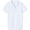 Lands’ End School Uniform Big Kids Short Sleeve Banded Bottom Polo Shirt(White)