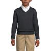 Lands’ End School Uniform Boys Cotton Modal Fine Gauge V-Neck Sweater(Black)