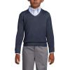 Lands’ End School Uniform Boys Cotton Modal Fine Gauge V-Neck Sweater(Classic Navy)