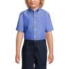 Lands’ End School Uniform Boys Short Sleeve No Iron Pinpoint Dress Shirt(French Blue)