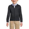 Lands’ End School Uniform Girls Cotton Modal Zip-Front Cardigan Sweater(Black)