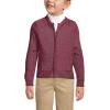 Lands’ End School Uniform Girls Cotton Modal Zip-Front Cardigan Sweater(Burgundy)