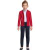 Lands’ End School Uniform Girls Cotton Modal Zip-Front Cardigan Sweater(Red)