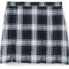 Lands’ End School Uniform Girls Plaid Box Pleat Skirt Top of The Knee(Evergreen/White Plaid)