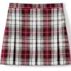 Lands’ End School Uniform Girls Plaid Box Pleat Skirt Top of The Knee(Garnet/Khaki Plaid)