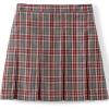 Lands’ End School Uniform Girls Plaid Box Pleat Skirt Top of The Knee(Gray Heather/Maroon Plaid)