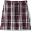 Lands’ End School Uniform Girls Plaid Box Pleat Skirt Top of The Knee(Plaid Burgundy/Gray)