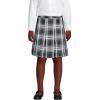 Lands’ End School Uniform Girls Plaid Box Pleat Skirt Top of The Knee(White Plaid)