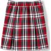 Lands’ End School Uniform Girls Plaid Skort Top of Knee(Red/Graphite Plaid)