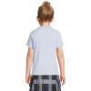Lands’ End School Uniform Girls Short Sleeve Feminine Fit Interlock Polo Shirt(Blue)