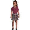Lands’ End School Uniform Girls Short Sleeve Feminine Fit Interlock Polo Shirt(Burgundy)