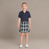 Lands’ End School Uniform Girls Short Sleeve Feminine Fit Interlock Polo Shirt(Classic Navy)