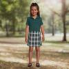 Lands’ End School Uniform Girls Short Sleeve Feminine Fit Interlock Polo Shirt(Evergreen)