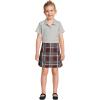 Lands’ End School Uniform Girls Short Sleeve Feminine Fit Interlock Polo Shirt(Gray Heather)