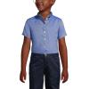 Lands’ End School Uniform Girls Short Sleeve Oxford Dress Shirt(French Blue)
