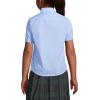 Lands’ End School Uniform Girls Short Sleeve Peter Pan Collar Broadcloth Shirt(Light Sea Blue)