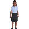 Lands’ End School Uniform Girls Short Sleeve Peter Pan Collar Broadcloth Shirt(Light Sea Blue)