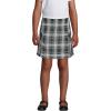 Lands’ End School Uniform Girls Side Pleat Plaid Skort Above Knee(White/Evergreen Plaid)