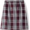 Lands’ End School Uniform Girls Slim Plaid A-line Skirt Below The Knee(Plaid Burgundy/Gray)