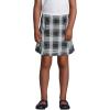 Lands’ End School Uniform Girls Slim Side Pleat Plaid Skort Above Knee(White Plaid)
