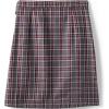 Lands’ End School Uniform Girls Solid A-line Skirt Below The Knee(Plaid Gray Heather/Maroon)