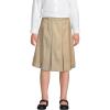 Lands’ End School Uniform Girls Solid Box Pleat Skirt Below The Knee(Khaki)