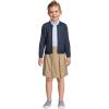 Lands’ End School Uniform Girls Solid Box Pleat Skirt Top of Knee(Khaki)