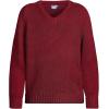 Lands’ End School Uniform Kids Cotton Modal V-Neck Sweater(Garnet)