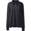 Lands’ End School Uniform Kids Long Sleeve Interlock Polo Shirt(Black)