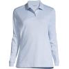 Lands’ End School Uniform Kids Long Sleeve Interlock Polo Shirt(Blue)