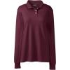 Lands’ End School Uniform Kids Long Sleeve Interlock Polo Shirt(Burgundy)