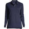 Lands’ End School Uniform Kids Long Sleeve Interlock Polo Shirt(Classic Navy)