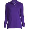 Lands’ End School Uniform Kids Long Sleeve Interlock Polo Shirt(Deep Purple)