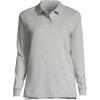 Lands’ End School Uniform Kids Long Sleeve Interlock Polo Shirt(Gray Heather)