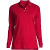 Lands’ End School Uniform Kids Long Sleeve Interlock Polo Shirt(Red)