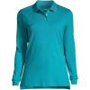 Lands’ End School Uniform Kids Long Sleeve Interlock Polo Shirt(Teal Breeze)