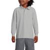 Lands’ End School Uniform Kids Long Sleeve Mesh Polo Shirt(Gray Heather)