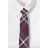 Lands’ End School Uniform Kids Pre Tied Tie(Burgundy/Gray Plaid)