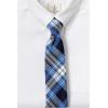 Lands’ End School Uniform Kids Pre Tied Tie(Clear Blue Plaid)