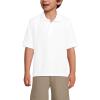 Lands’ End School Uniform Kids Short Sleeve Mesh Polo Shirt(White)