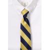 Lands’ End School Uniform Kids Stripe Pre Tied Tie(Classic Navy/Gold Stripe)