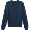 Lands’ End School Uniform Men’s Cotton Modal Fine Gauge V-Neck Sweater(Classic Navy)